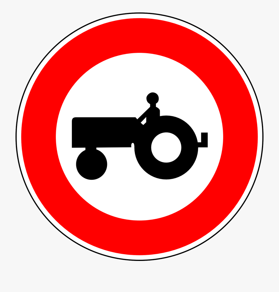 No Tractors Traffic Sign Sign Free Picture - Down Steal This Album, Transparent Clipart