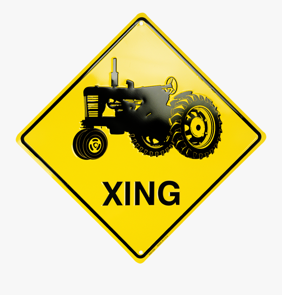 Xs67036 - Tractor Xing - Horse Crossing Road Sign, Transparent Clipart