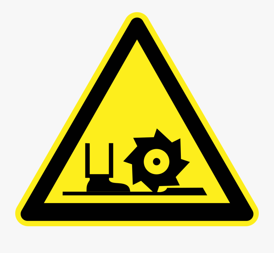 Danger Cutter Toe Loss Warning Sign - Danger For Cutter Sign, Transparent Clipart