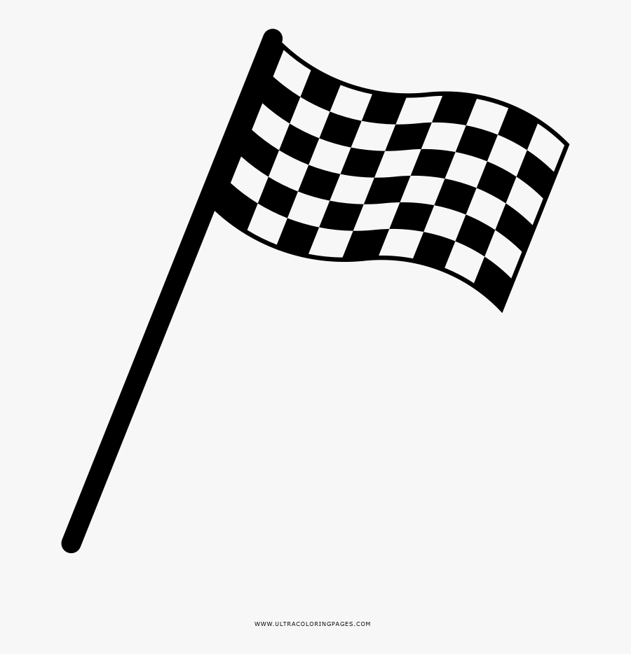 Race Flag Coloring Page - Bandera Final De Carrera Png, Transparent Clipart