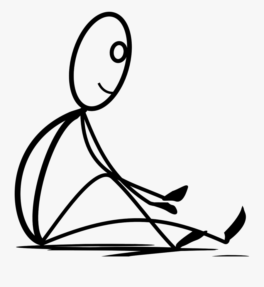 Stick Figure Sitting Down, Transparent Clipart