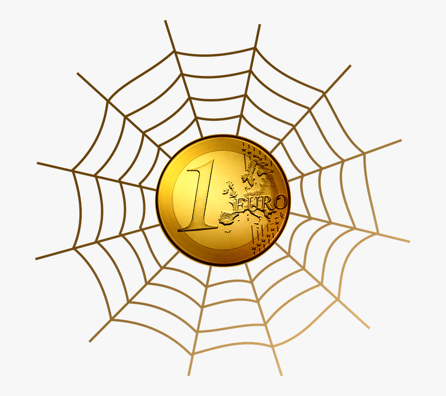 Euro, Currency, Money, Cobweb, Web - Spider Web Png Transparent, Transparent Clipart