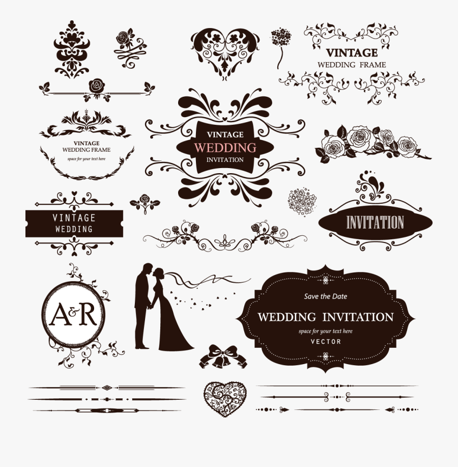 Decorative Pattern Vector Wedding Hd Image Free Png - Free Vector Wedding Logo, Transparent Clipart