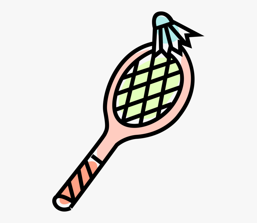 Racket Clipart Vector - Badminton Racquet And Birdie Clipart, Transparent Clipart