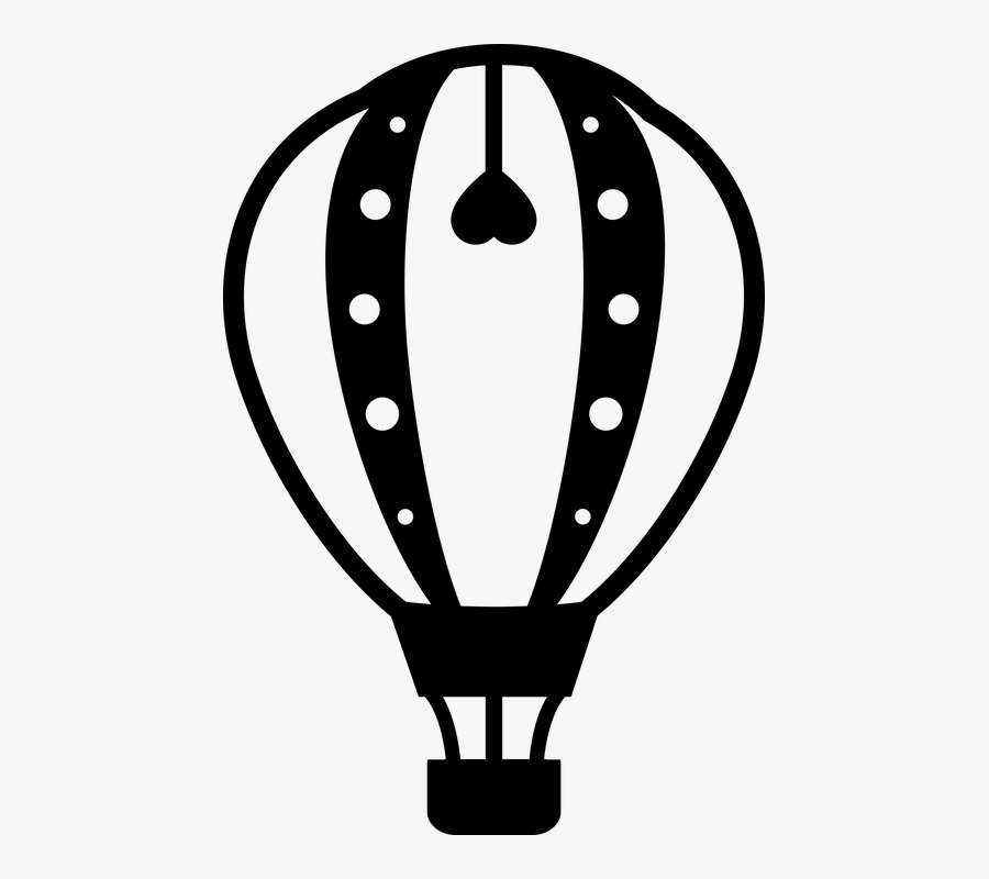 Hot Air Balloon, Air, Black, Transparent Clipart