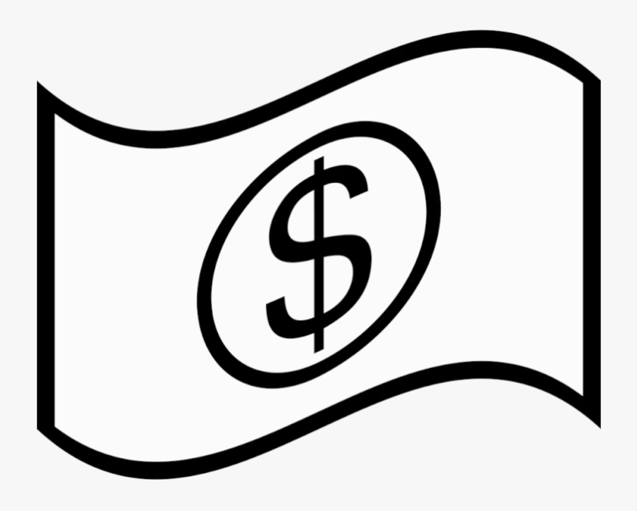 Bill One Dollar Clip Art Black And White Transparent - Dollar Black And White Clipart, Transparent Clipart