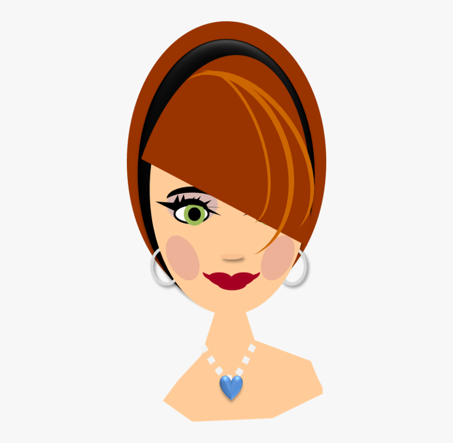 Free Vector Lady With Red Hair, Transparent Clipart