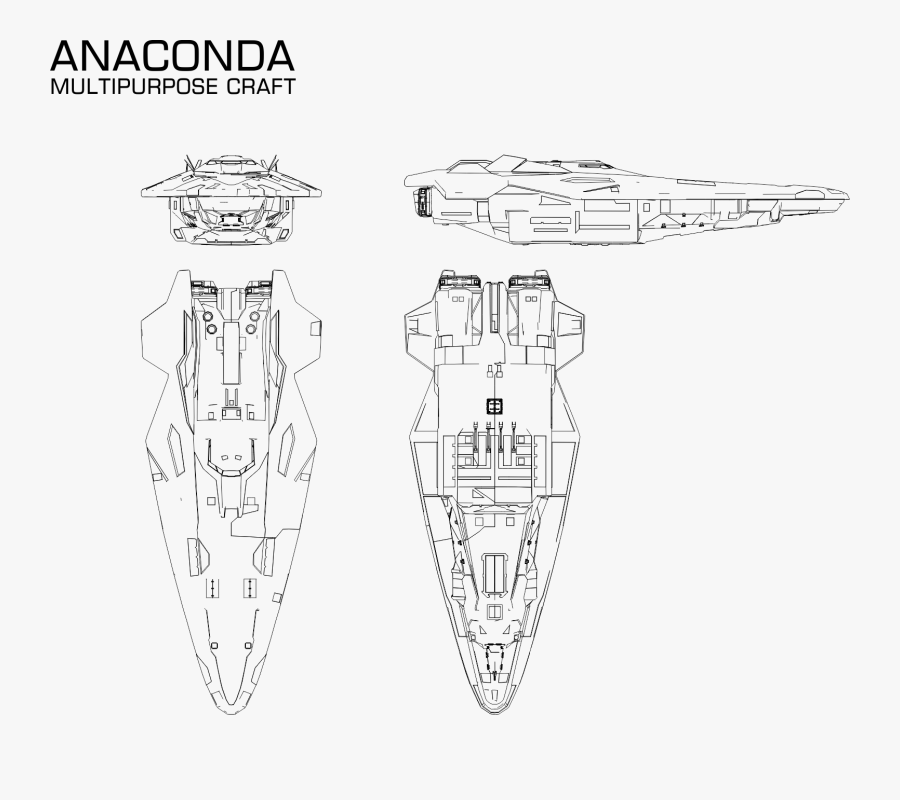 Port Drawing Sparth - Elite Dangerous Anaconda Drawing, Transparent Clipart