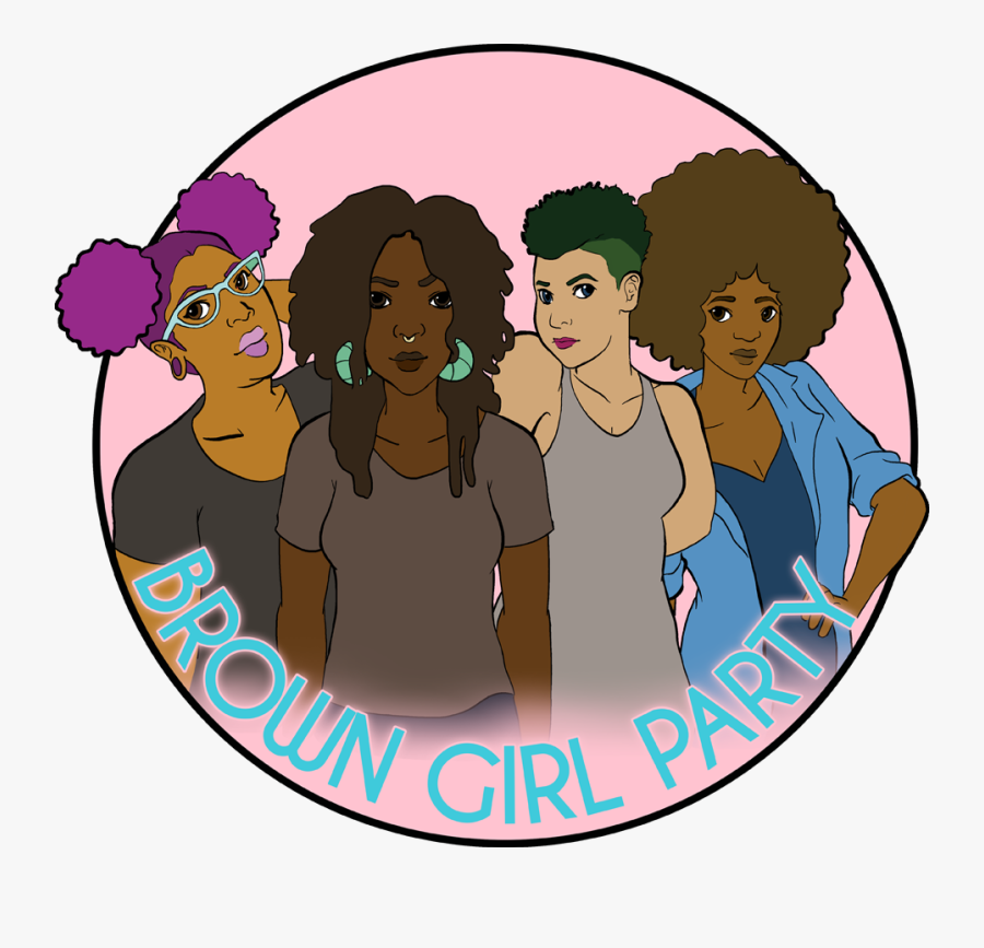 Brown Girl Party - Cartoon, Transparent Clipart