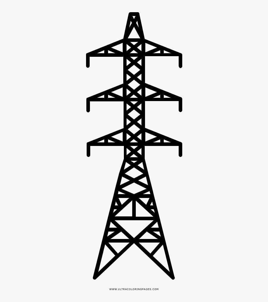 Transmission Tower Coloring Page - Transmission Tower, Transparent Clipart