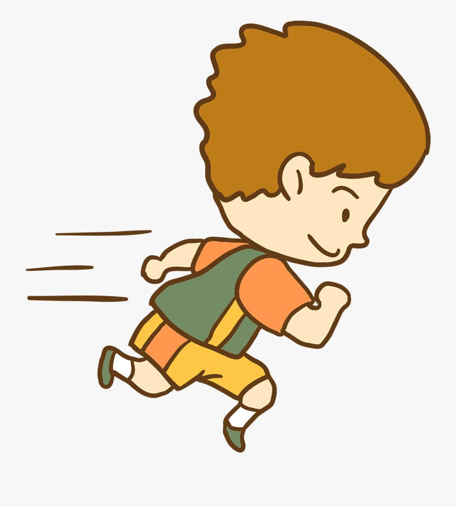 Running Cartoon Jogging Boy Runner - Transparent Running Cartoon Png, Transparent Clipart