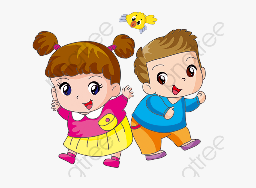 Png Transparent Commercial Use - Boy And Girl Cartoon, Transparent Clipart