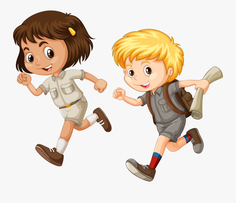 Child Running Cartoon Illustration - Cartoon Kids Running Png, Transparent Clipart