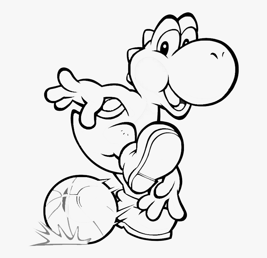 Free Printable Yoshi - Mario Sports Coloring Pages, Transparent Clipart