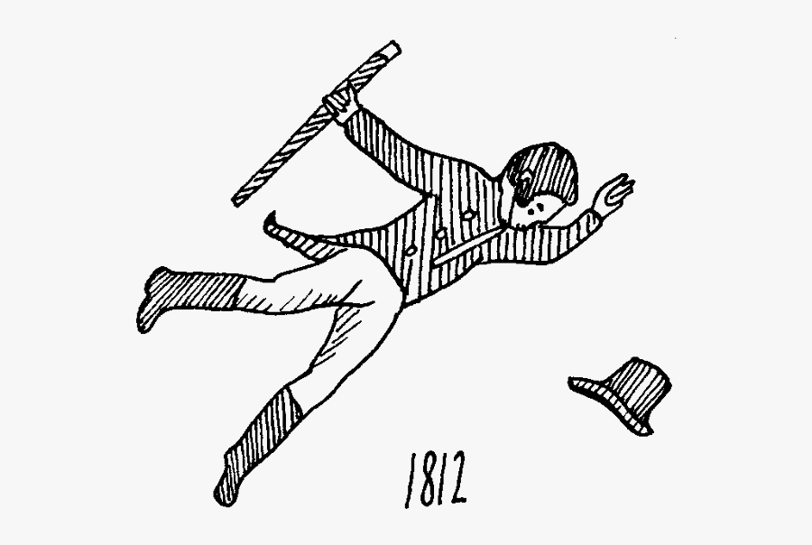 People Falling Over In The Snow Christmas Card Design, - Line Art, Transparent Clipart