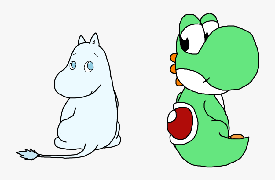 Yoshi And Moomin - Cartoon, Transparent Clipart