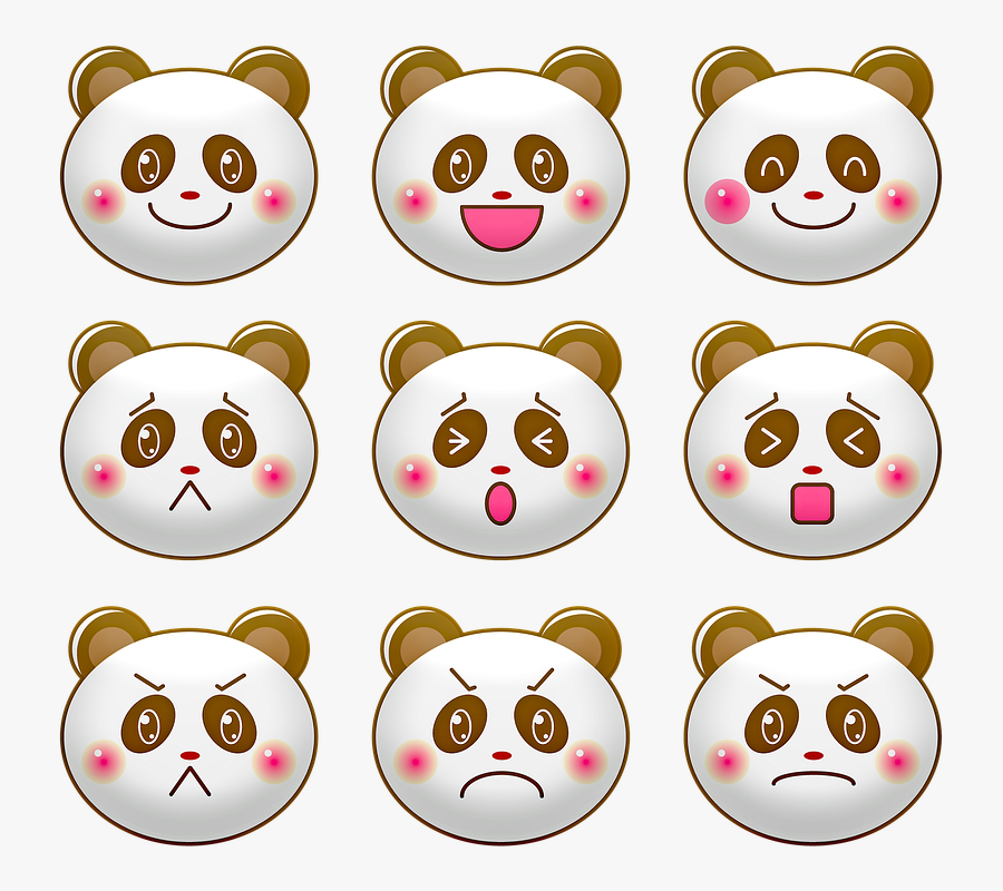 Kawaii Panda Emoji, Panda Face, Emotions, Panda, Kawaii - Imagenes De Emociones Kawaii, Transparent Clipart