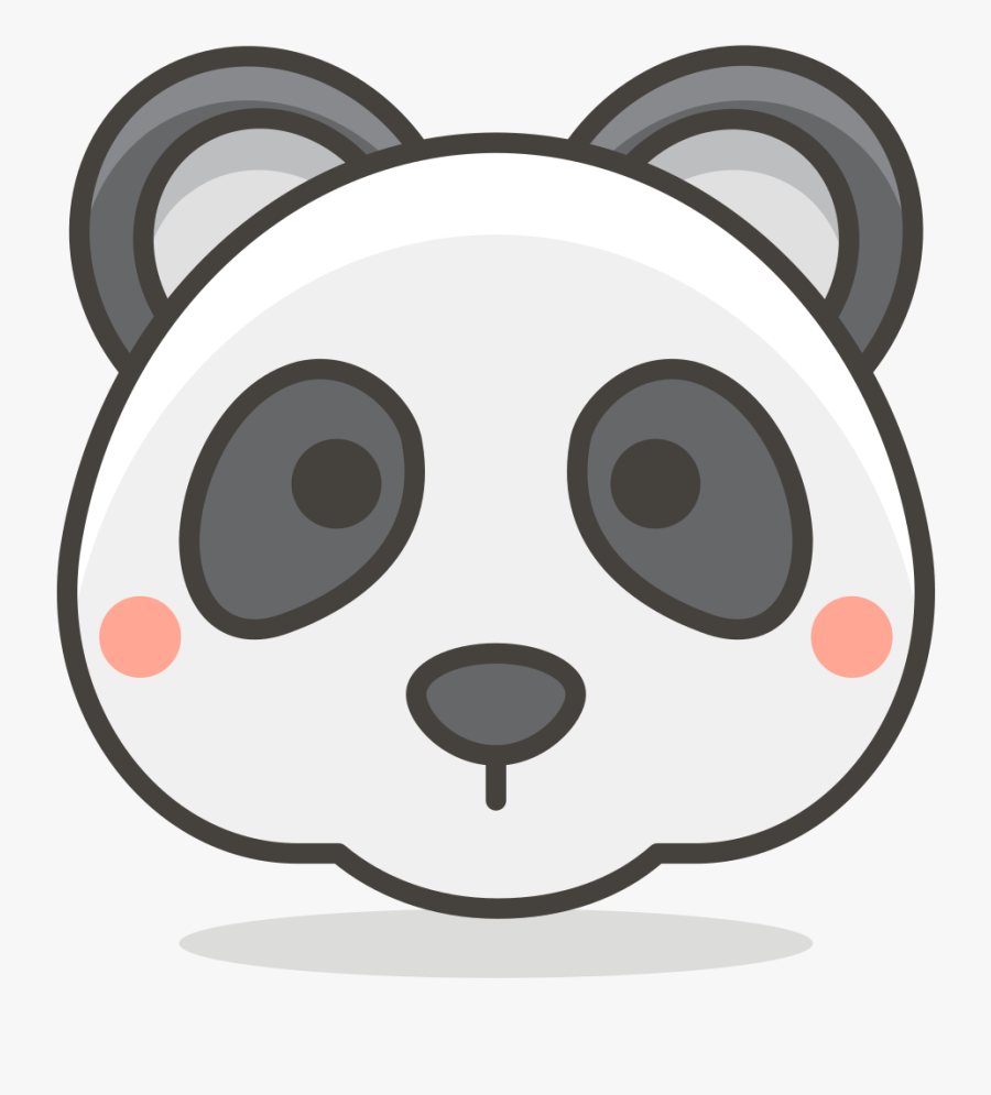 478 Panda Face - Cartoon Symmetrical Animal Face, Transparent Clipart