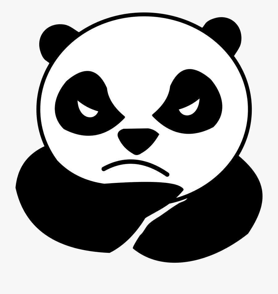 Angry Cartoon Panda Face, Transparent Clipart