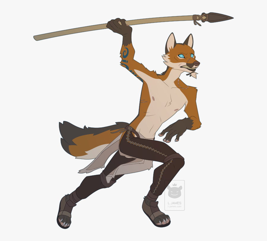 A Scruffy Anthropomorphic Fox Wearing Fur And Leather - Anthropomorphic Fox, Transparent Clipart