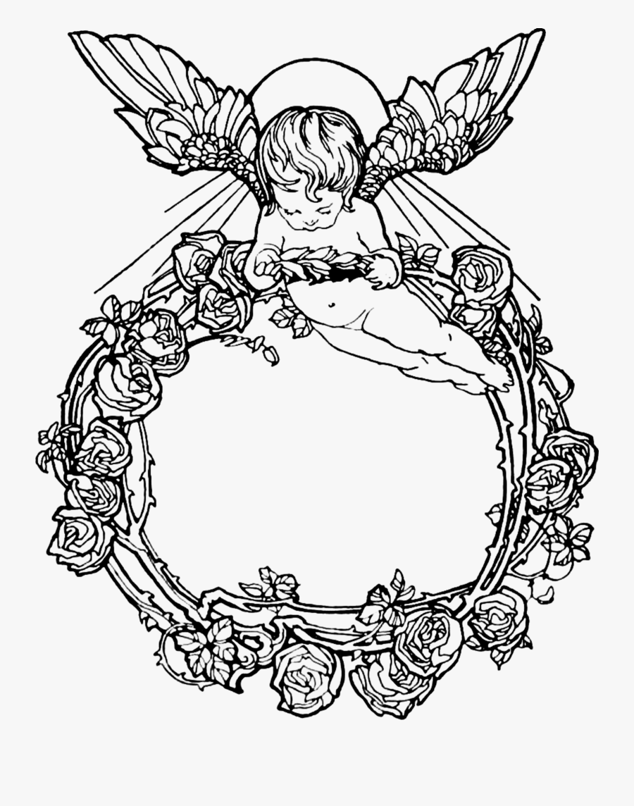 Rose Frame Drawing Png, Transparent Clipart
