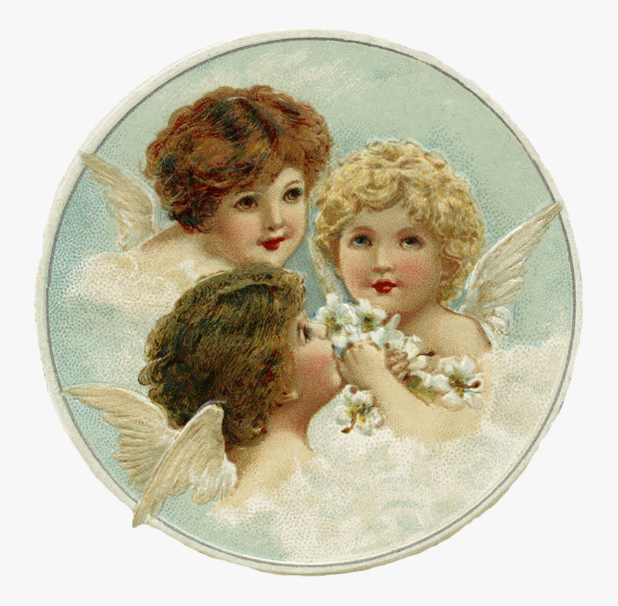 Sweet Christmas Cherubs Png And 2″ Circles Collagesheet - Cherub Angels Png, Transparent Clipart