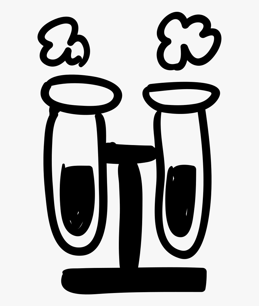 Test Tubes Hand Drawn Science Tools - Hand Drawn Science Png, Transparent Clipart