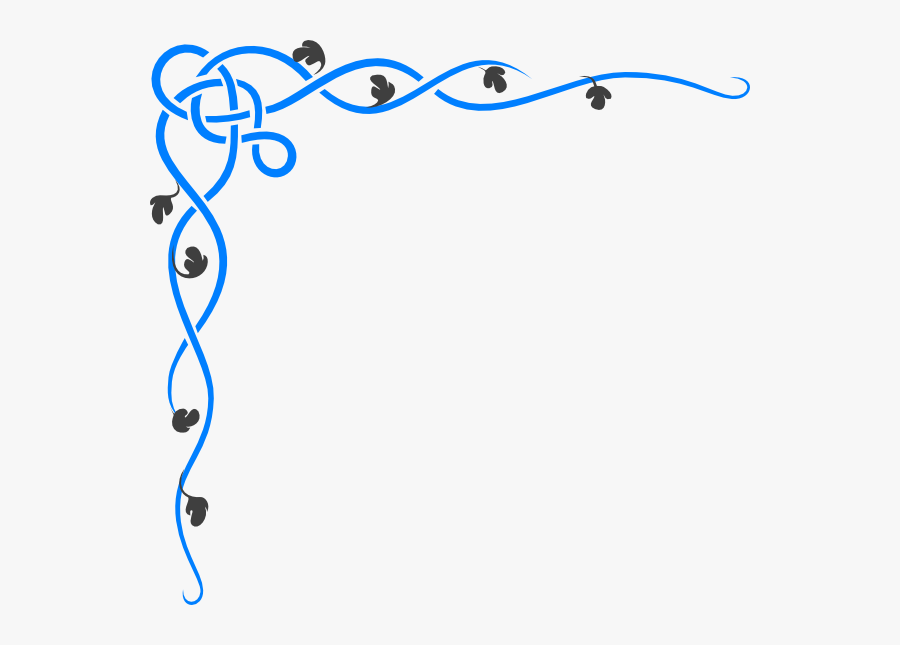 Floral Svg Clip Arts - Dark Blue Border Design, Transparent Clipart