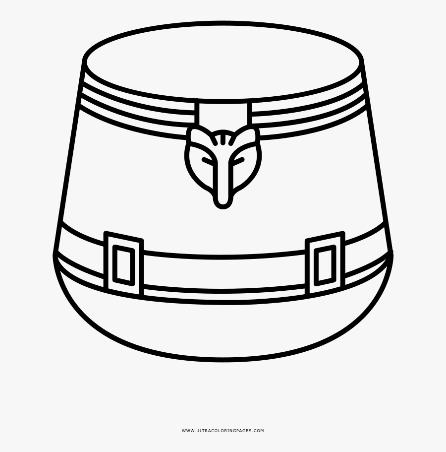 Inspector Hat Coloring Page - Line Art, Transparent Clipart