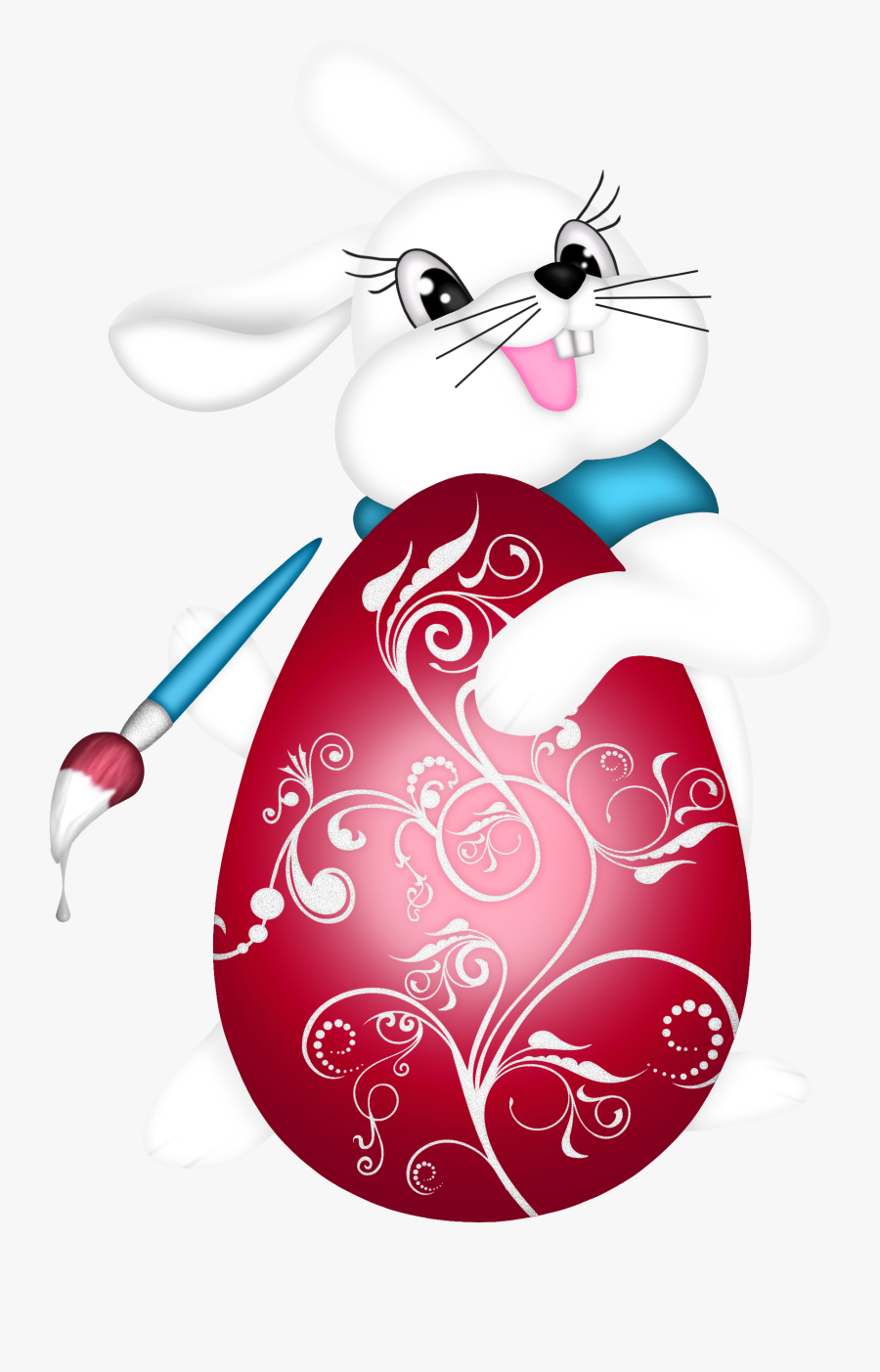 Download Transparent Easter Bunny And Red Eggpicture - Easter, Transparent Clipart