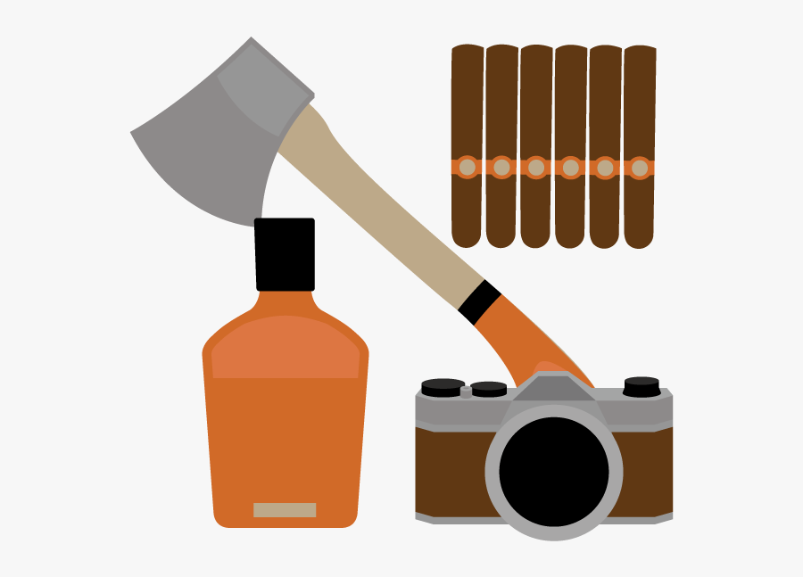 Survival Kit Gentleman Survival Whiskey Pentax K1000 - Illustration, Transparent Clipart