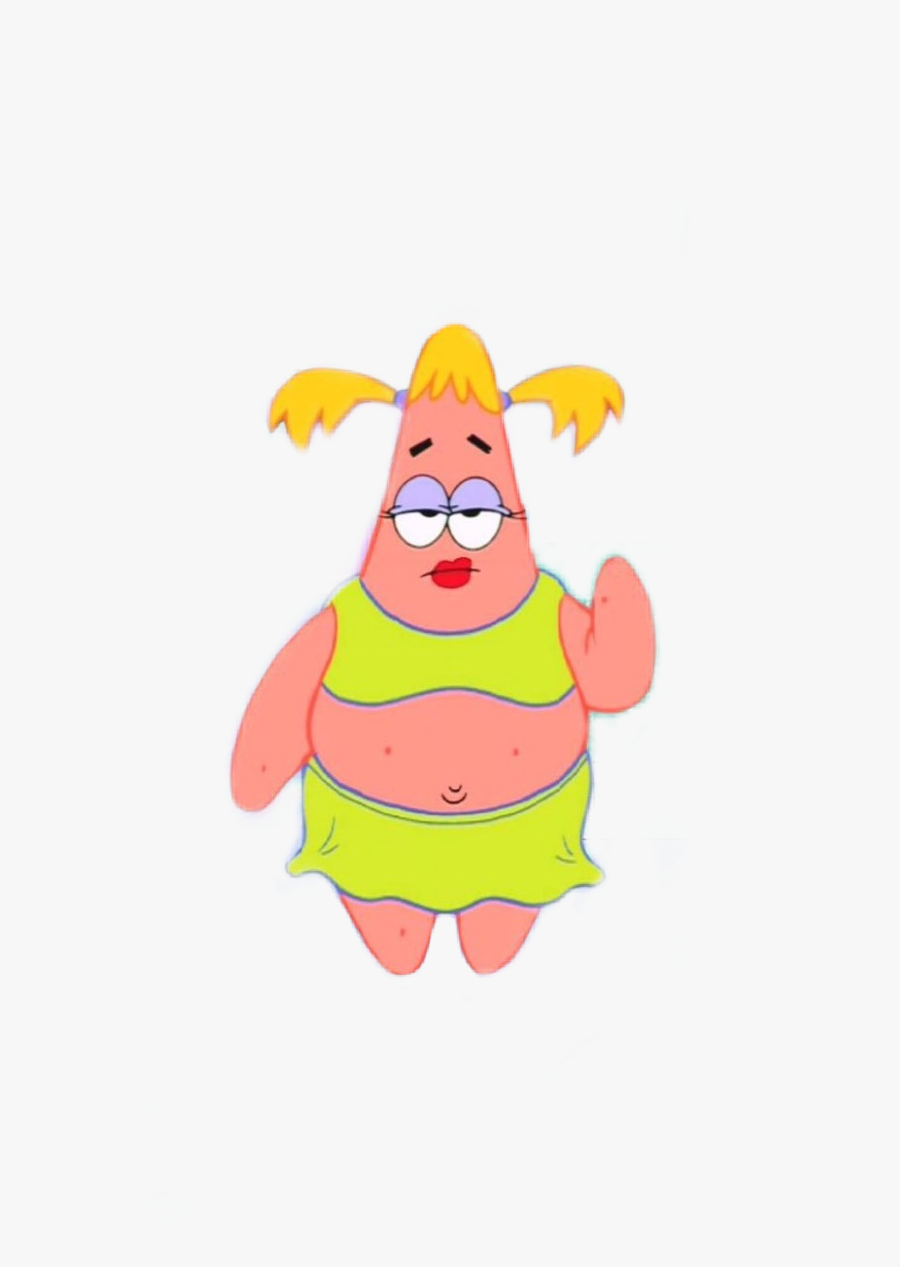 #spongebob #patrick #patrickstar #star #girl #meme - Patrick Star Girl, Transparent Clipart