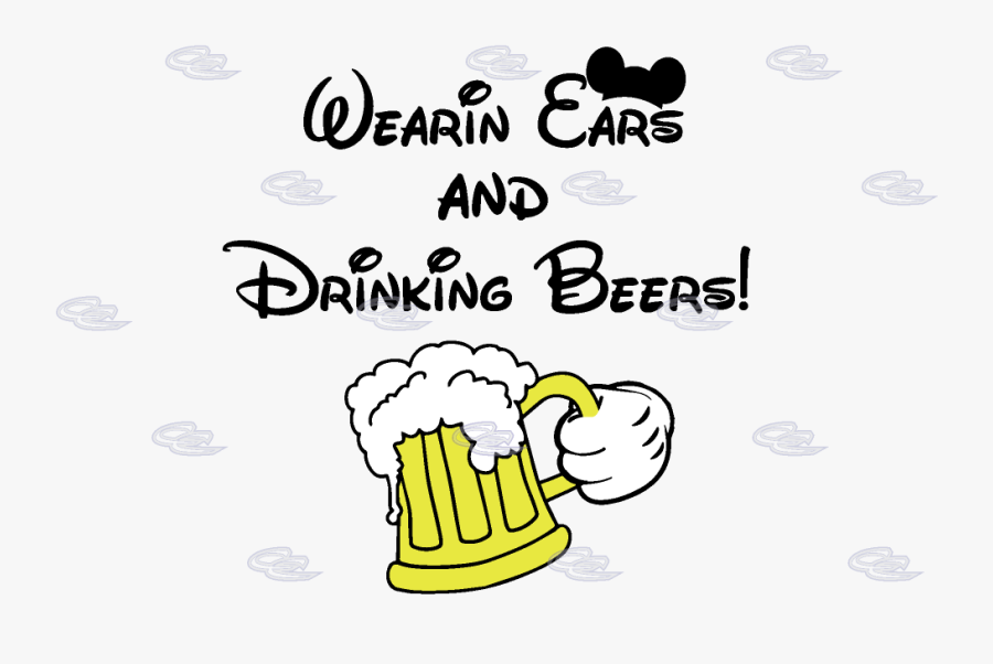 Mickey Mouse With Beer, Transparent Clipart