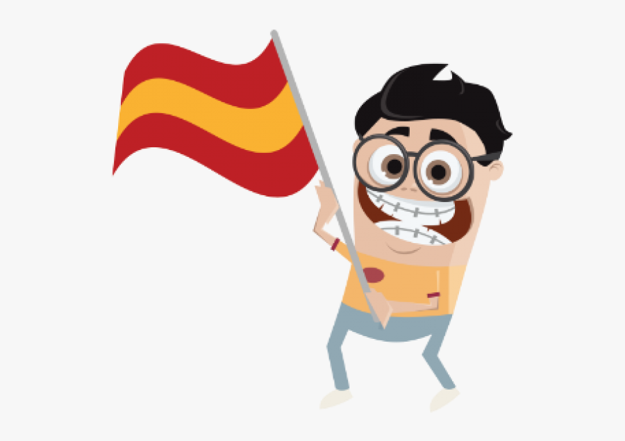 Boy Waving Flag - Cartoon, Transparent Clipart