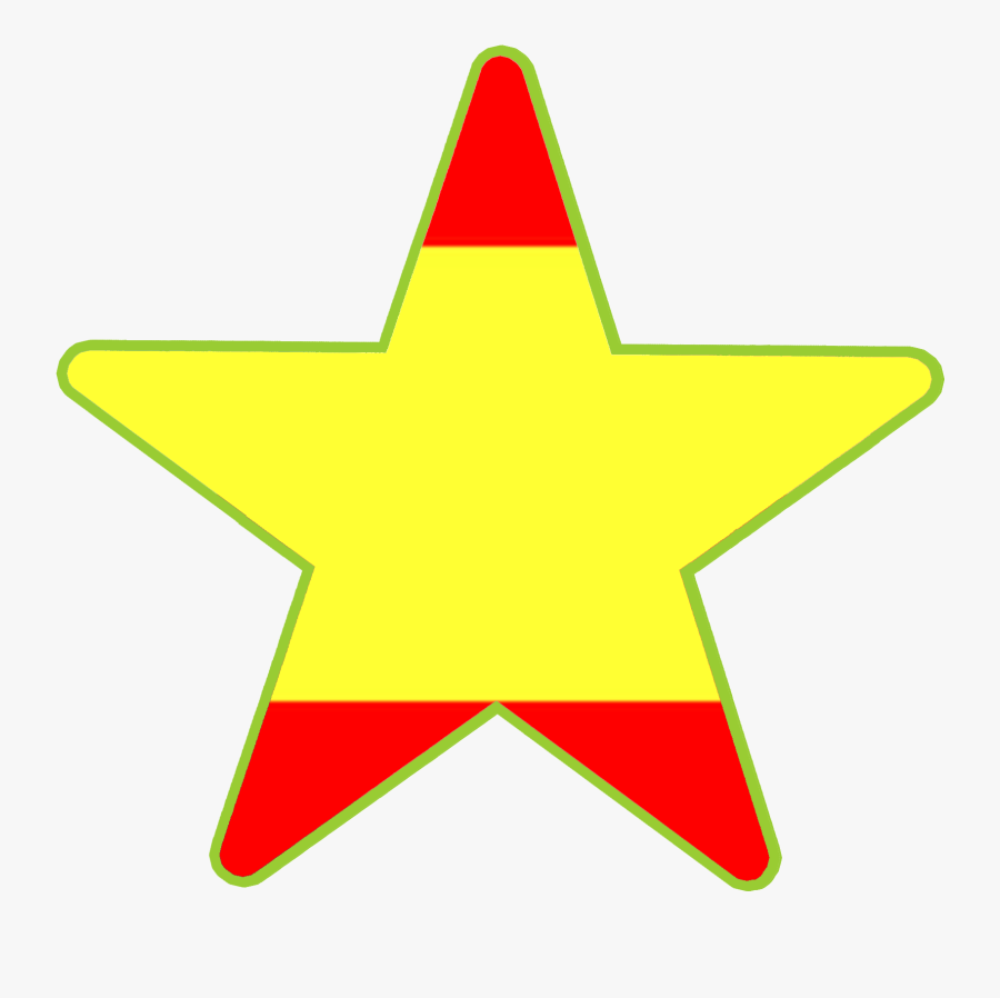 Connections Star Languages Spanish Flag - Star Shaped Spanish Flag Png, Transparent Clipart