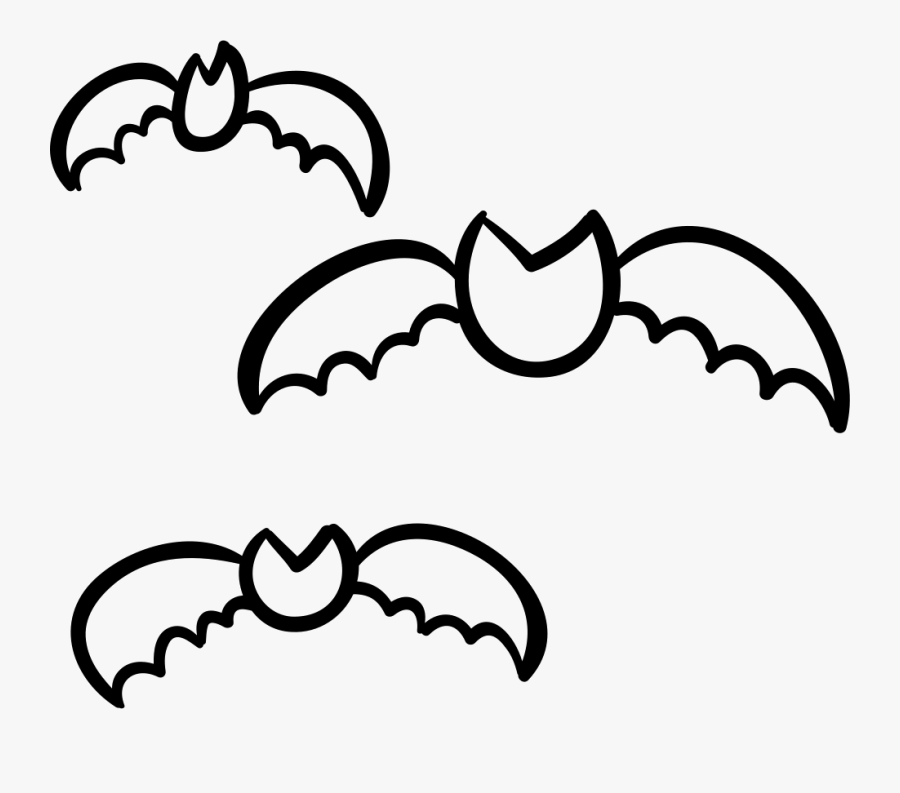 Bats Group Outline - Outline Pictures Of Group Of Animals, Transparent Clipart