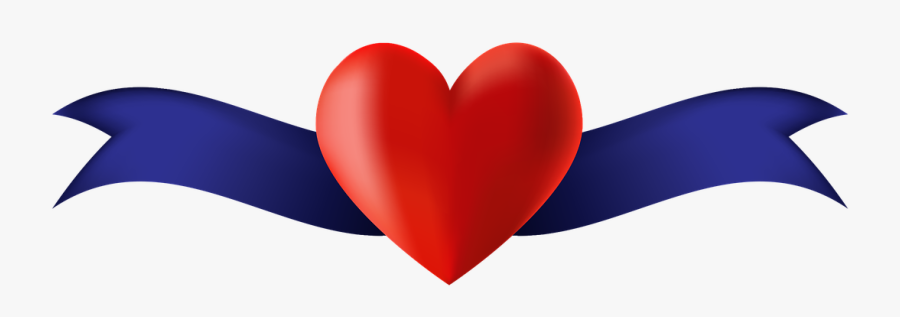 Banner, Heart, Placeholder, Ribbon - Heart, Transparent Clipart