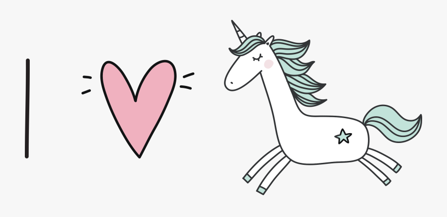 Cartoon Heart Unicorn, Transparent Clipart