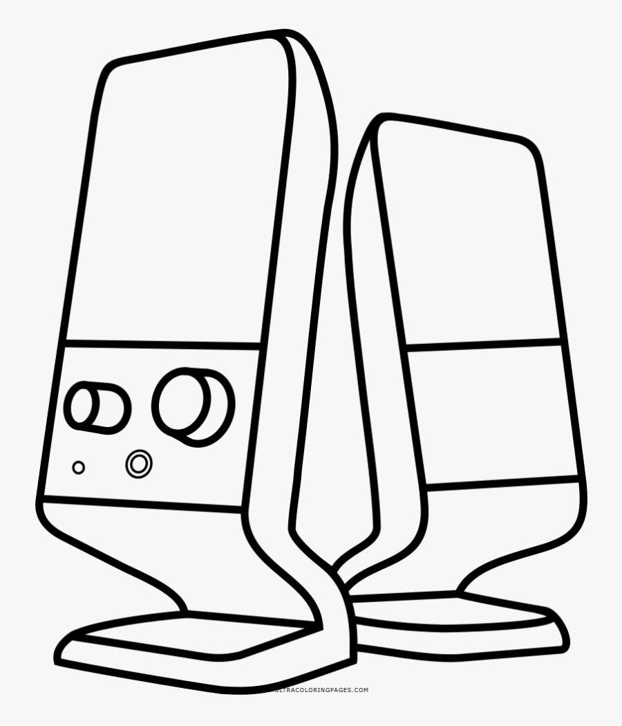 Speakers Coloring Page - Speaker Clipart Black And White, Transparent Clipart