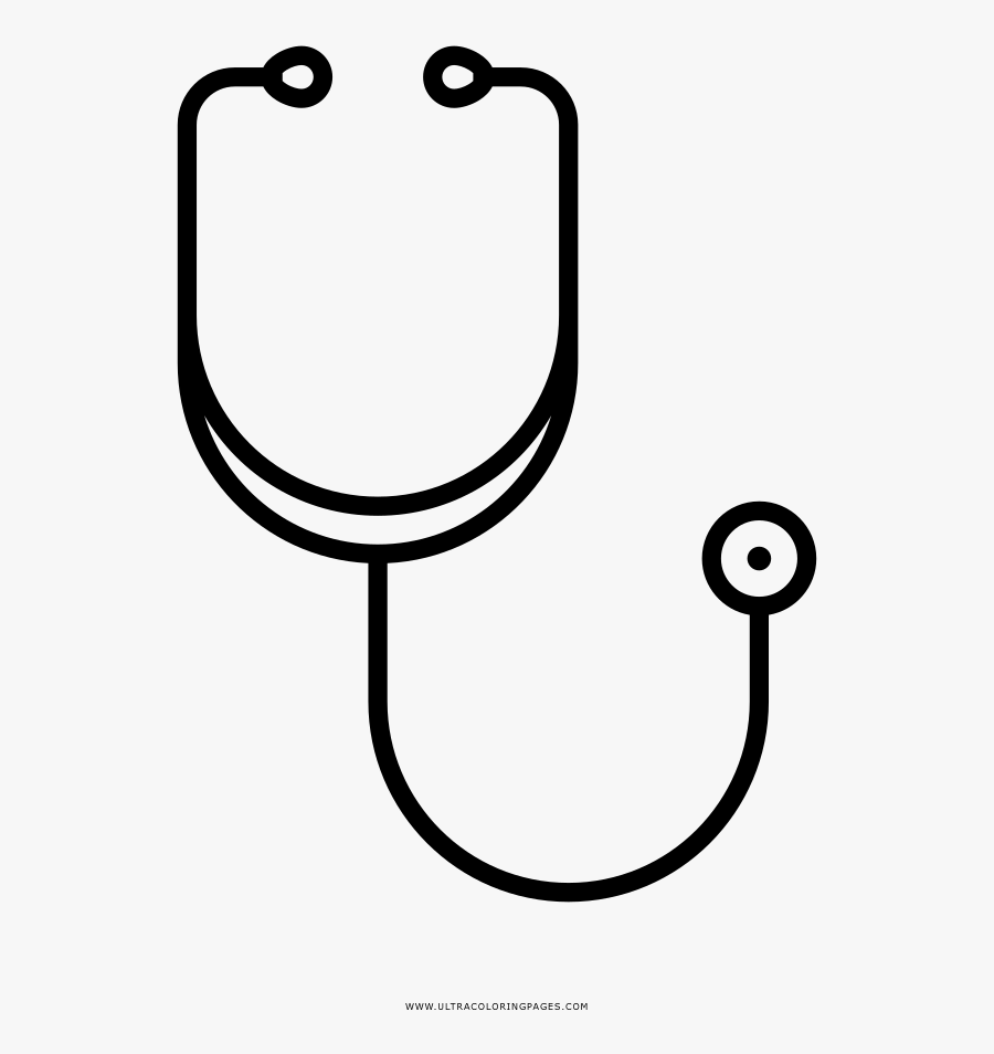 Stethoscope Coloring Page - Line Art, Transparent Clipart