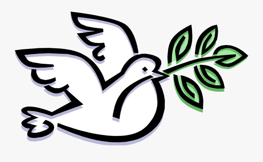 Vector Illustration Of Feathered Bird Peace Dove Carries - Quaker Society Of Friends, Transparent Clipart