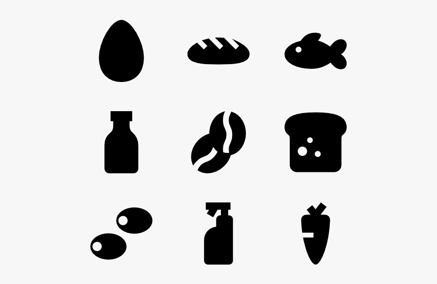 Font,clip Art,line Art,black And - Food Products Icon Black And White, Transparent Clipart