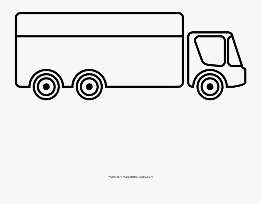 Truck Coloring Page - Line Art, Transparent Clipart