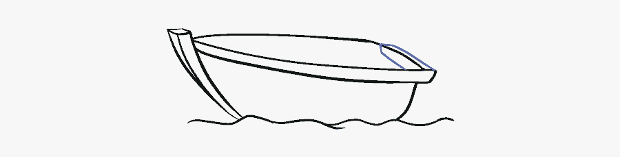 Clip Art Boat Line Drawing - Skiff, Transparent Clipart