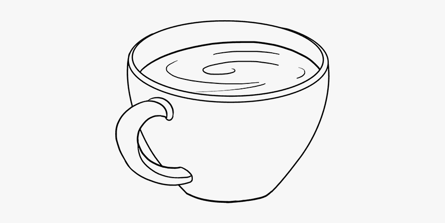 Drawing Coffee Black And White - Coffee Cup Drawing Easy, Transparent Clipart