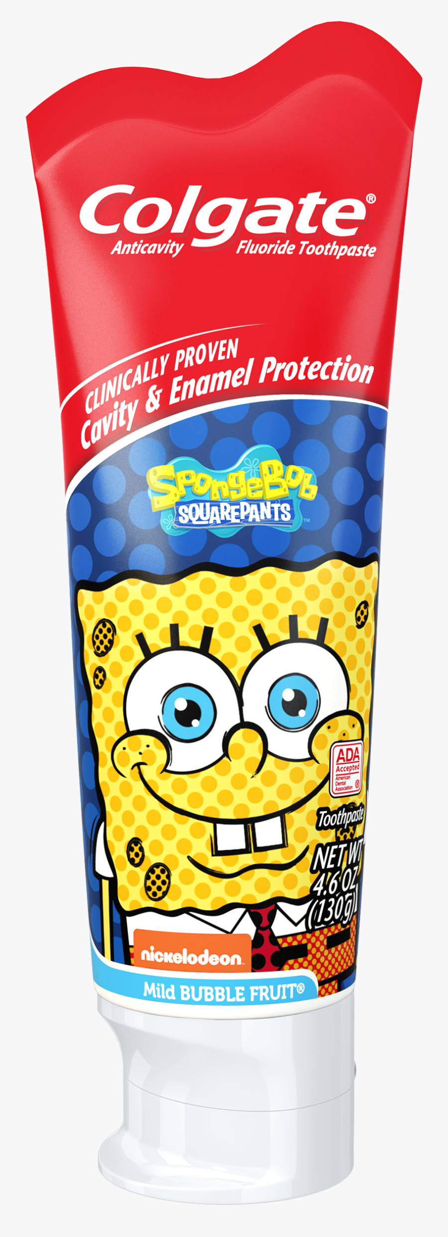 Colgate Spongebob Squarepants Fluoride Toothpaste Mild - Colgate Toothpaste Kids, Transparent Clipart