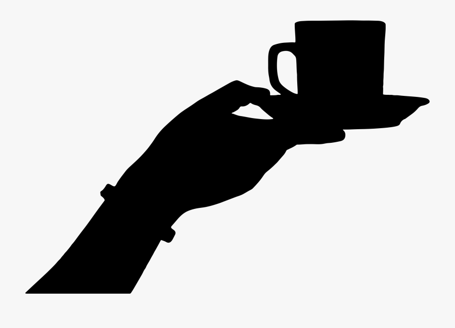 Female Hand Offering Cup Of Coffee Clip Arts - Silhouette Of Women Drinking Tea, Transparent Clipart