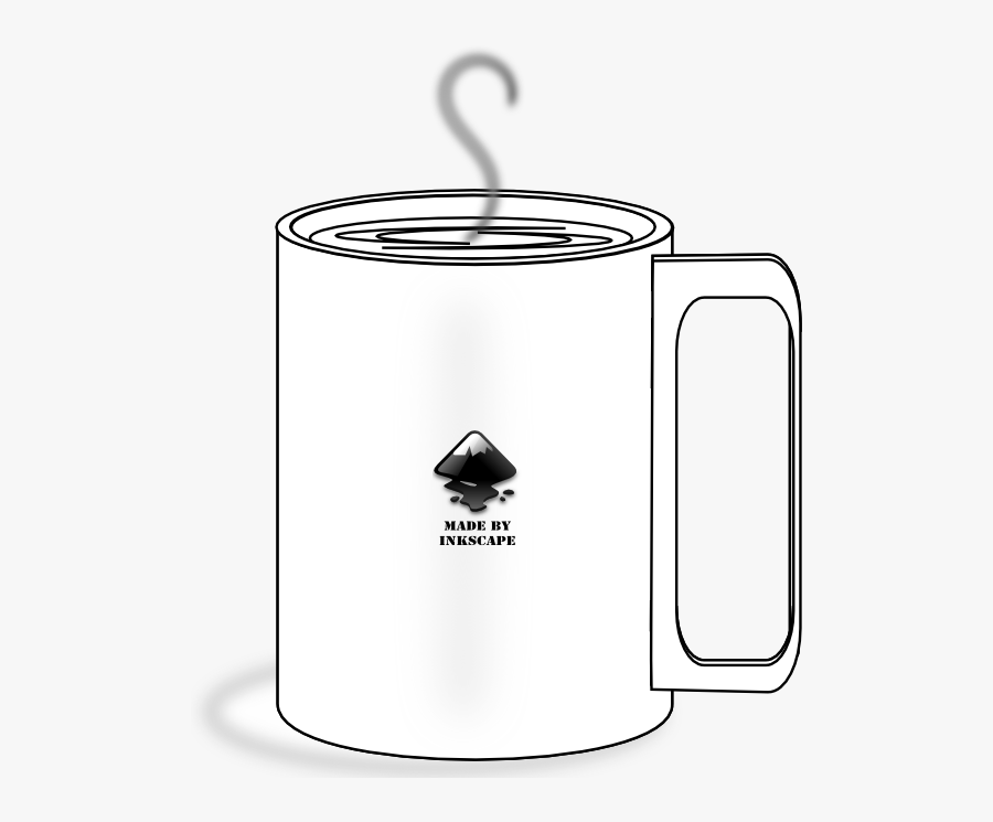 Coffee Cup Coffee Cup Black White Line Art 555px - Inkscape, Transparent Clipart