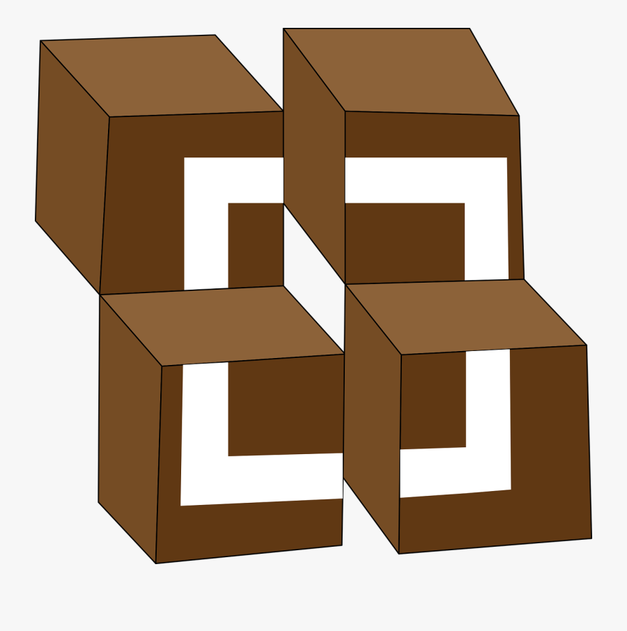 Square,angle,wood - Optical Illusion Necker Cube, Transparent Clipart