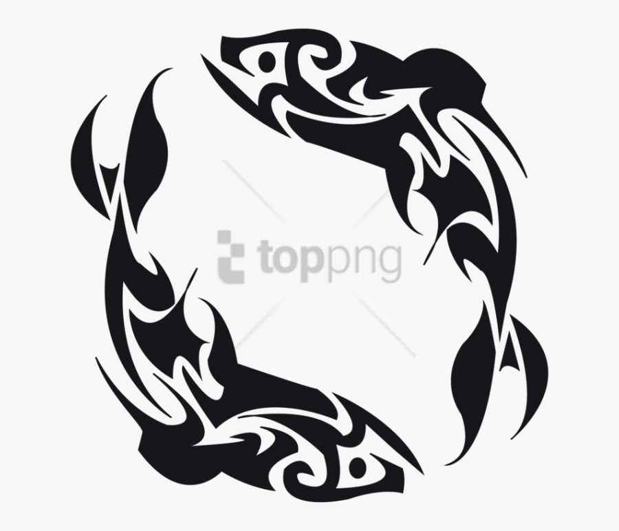 Tribal Fish Tattoo Design, Transparent Clipart